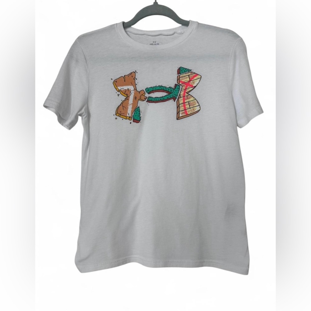 Under Armour Youth Large Graphic Tee – Loose Fit, White